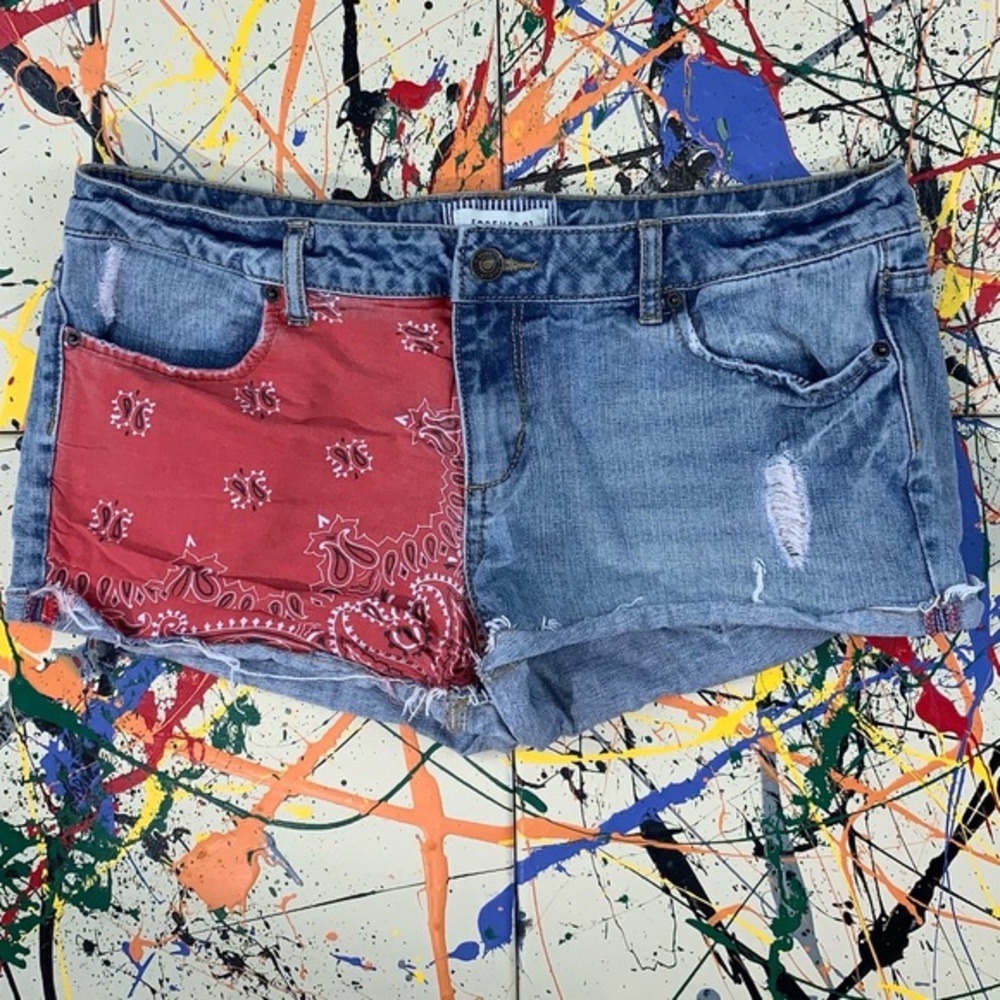 Forever 21 “premium denim” blue jean shorts.